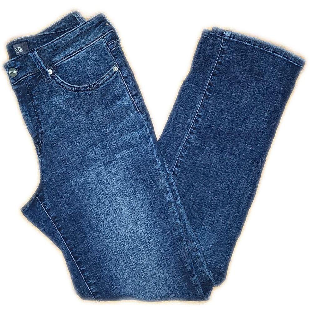 NYDJ (Not Your Daughter's Jeans) Dark Blue Wash Sherri Slim Jeans. 6